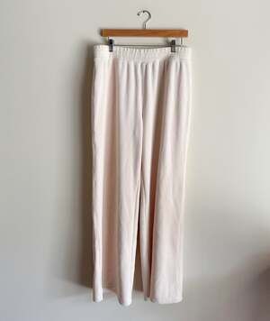 Marine Layer Cream Off White Cord Velour Wide Leg Pants Large Corded Leisure